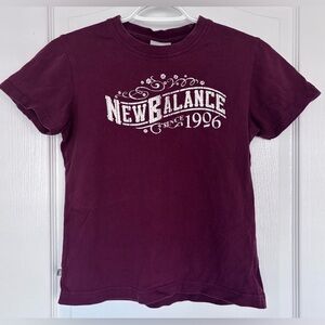 New Balance Burgundy Tee with White Print
